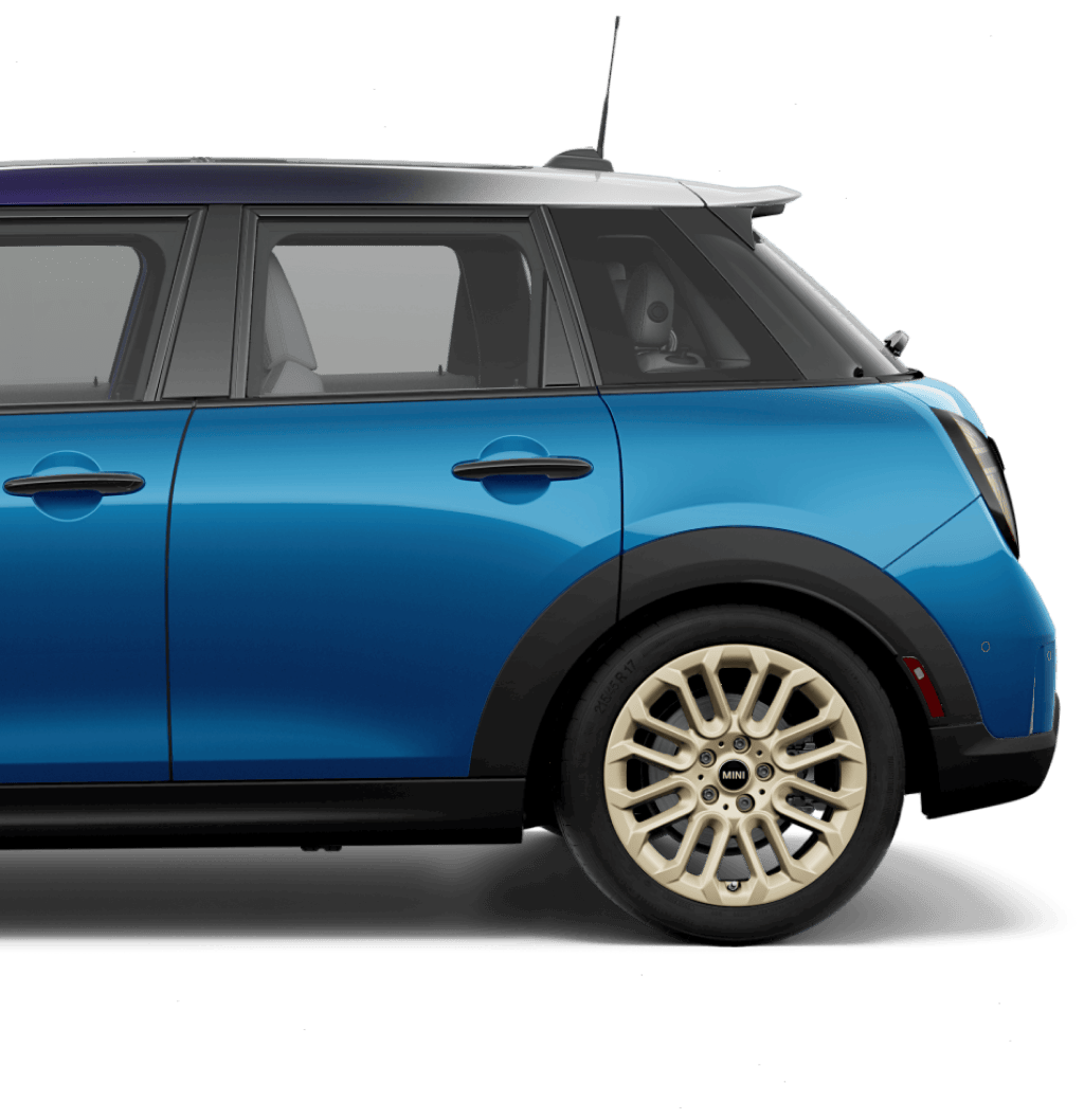 Cropped side view of the rear of a MINI.